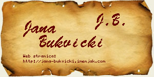 Jana Bukvički vizit kartica